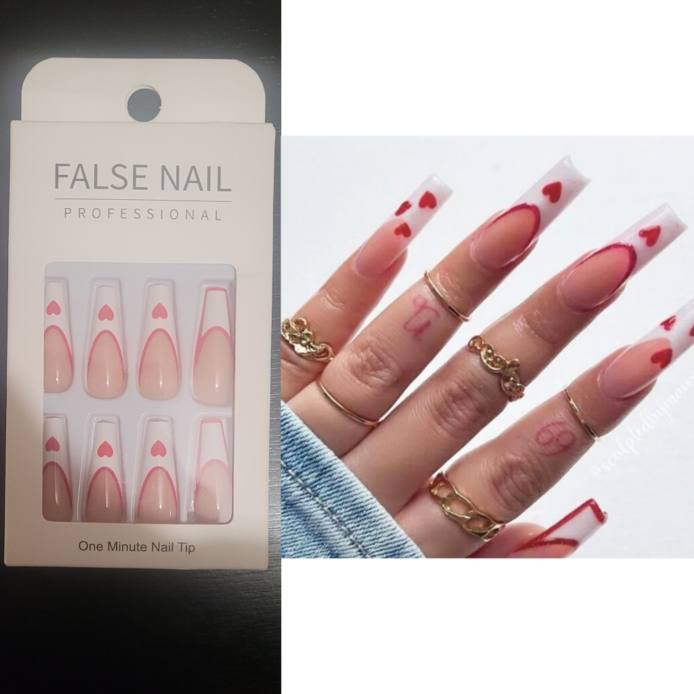 Heart Press On Nails